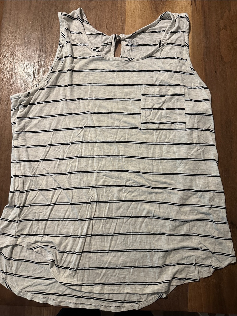 Women’s Market & Spruce White Stripe Tank Top with Pocket